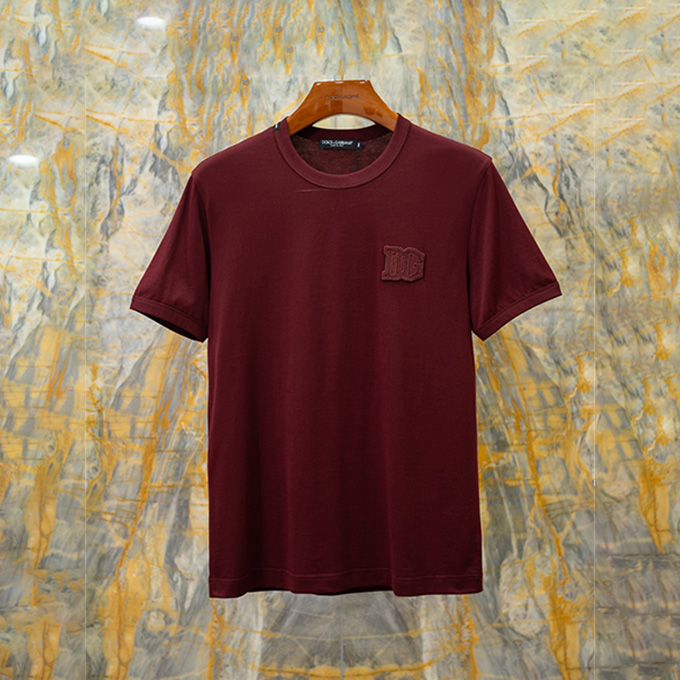 dolce & gabbana embossed dg logo cotton t shirt